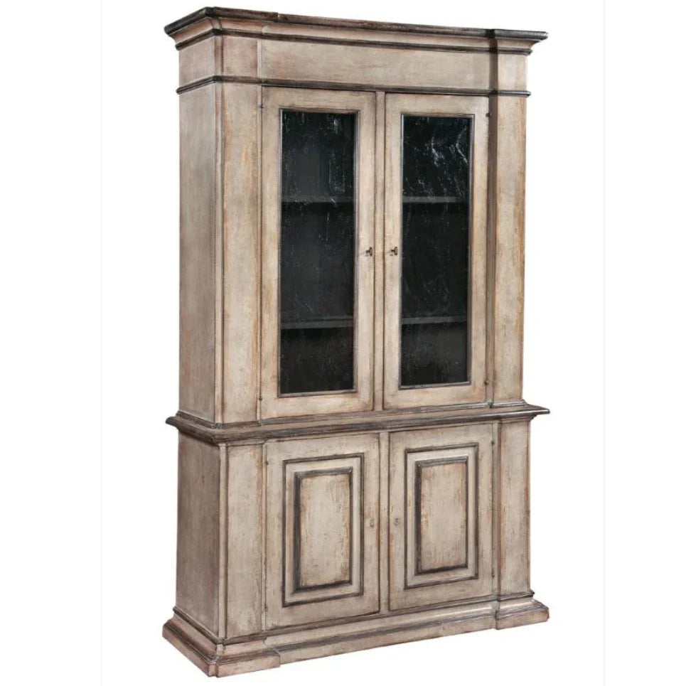 Country French Glass Top Cabinet