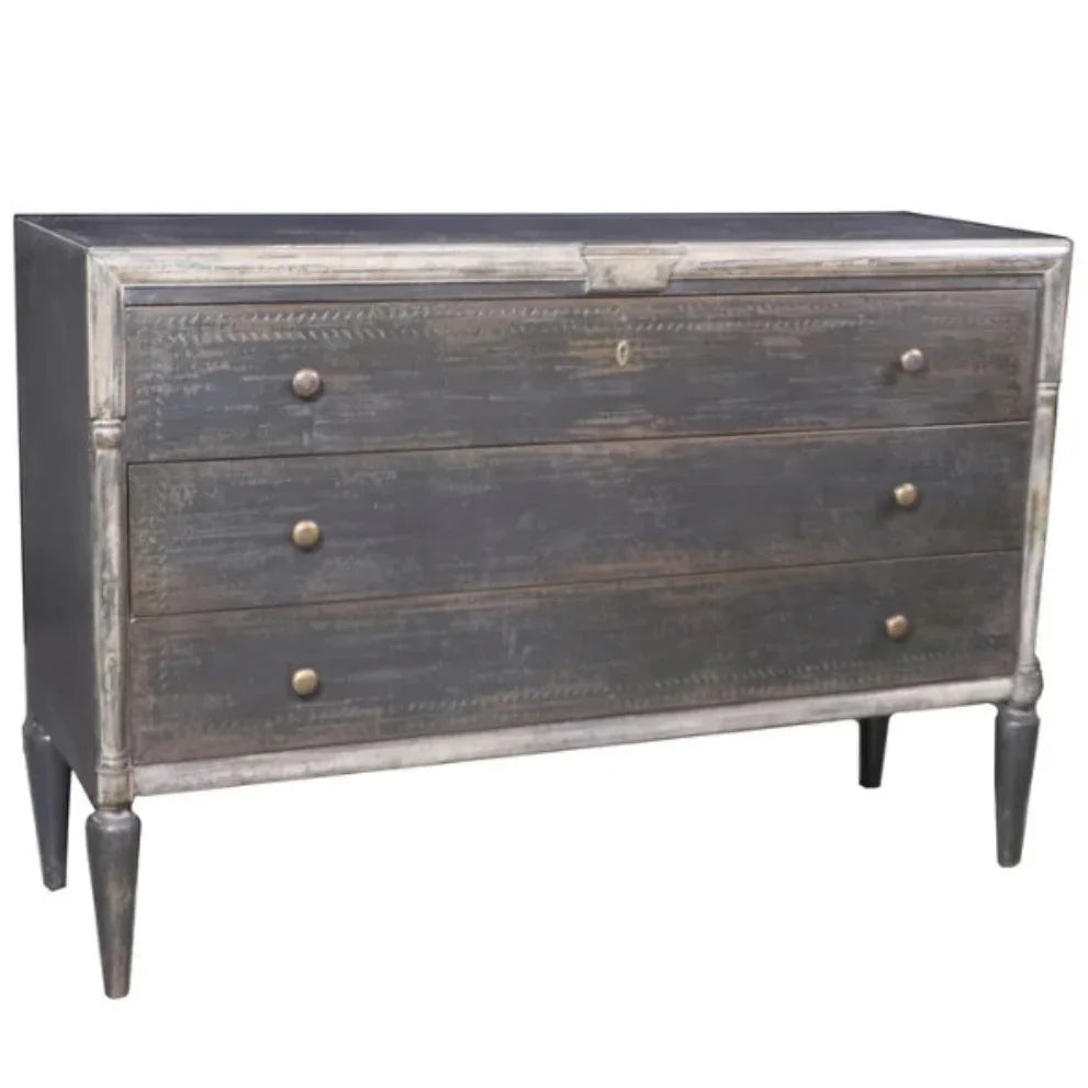 Distressed Charcoal Three Drawer Dresser Distressed Charcoal Three Drawer Dresser