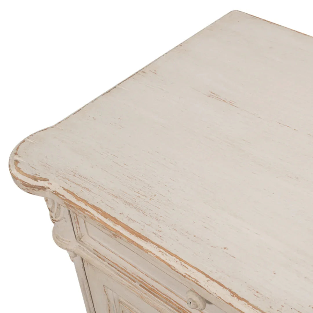 Fleur Distressed White Country Sideboard