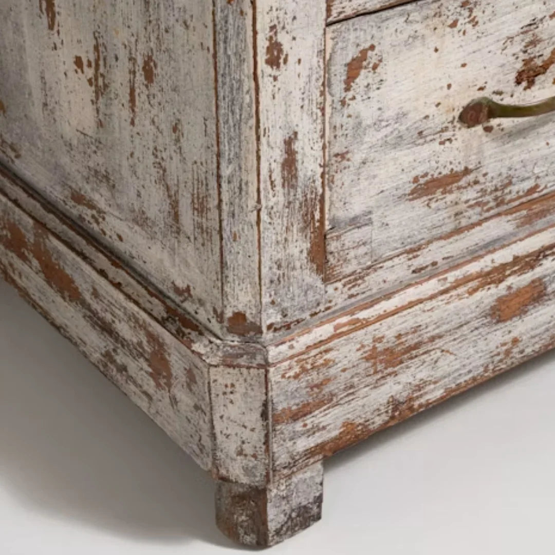 Vintage White Shabby Chic Chest, Circa 1860