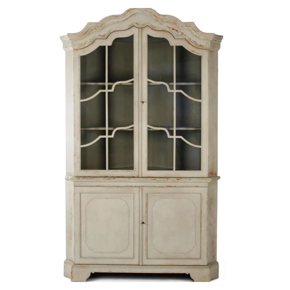 Distressed French Corner Cabinet