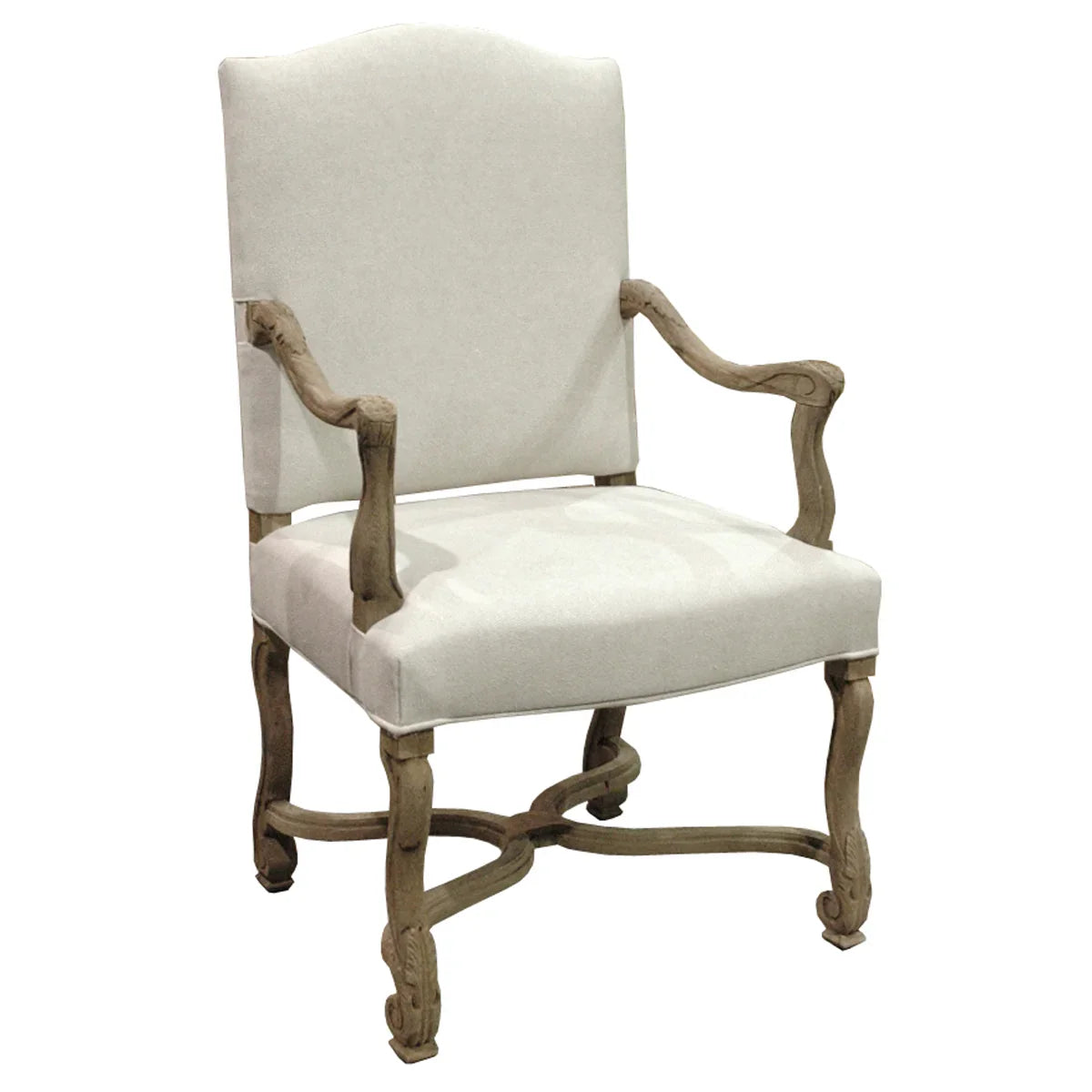 Country French Camel Back Dining Armchair