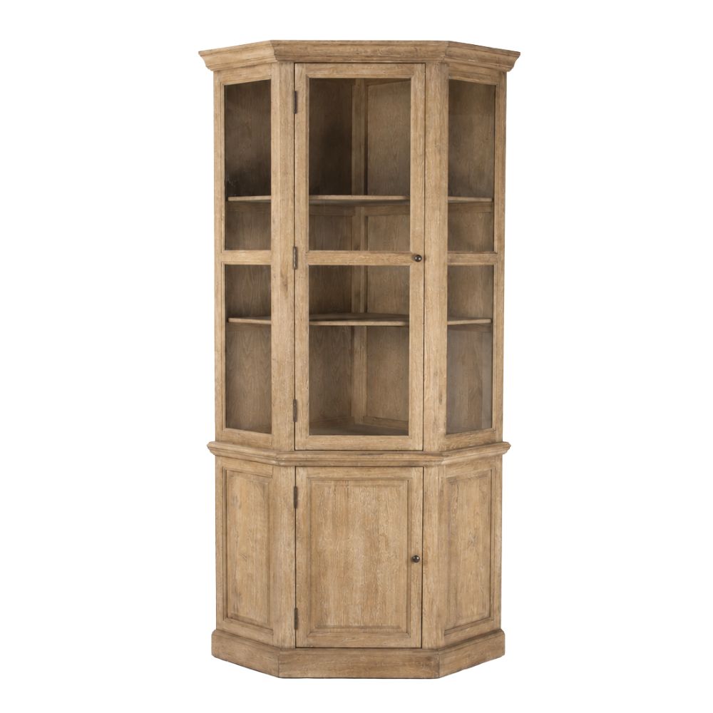 Distressed Oak Corner Cabinet