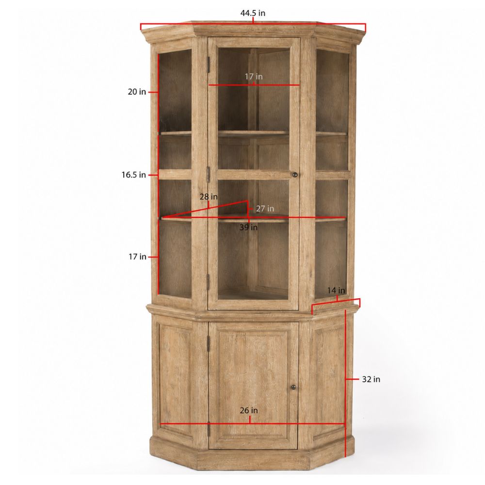 Distressed Oak Corner Cabinet