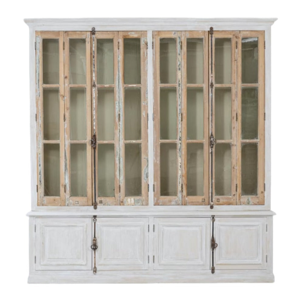 Extra Large White Wood Cathedral Cabinet