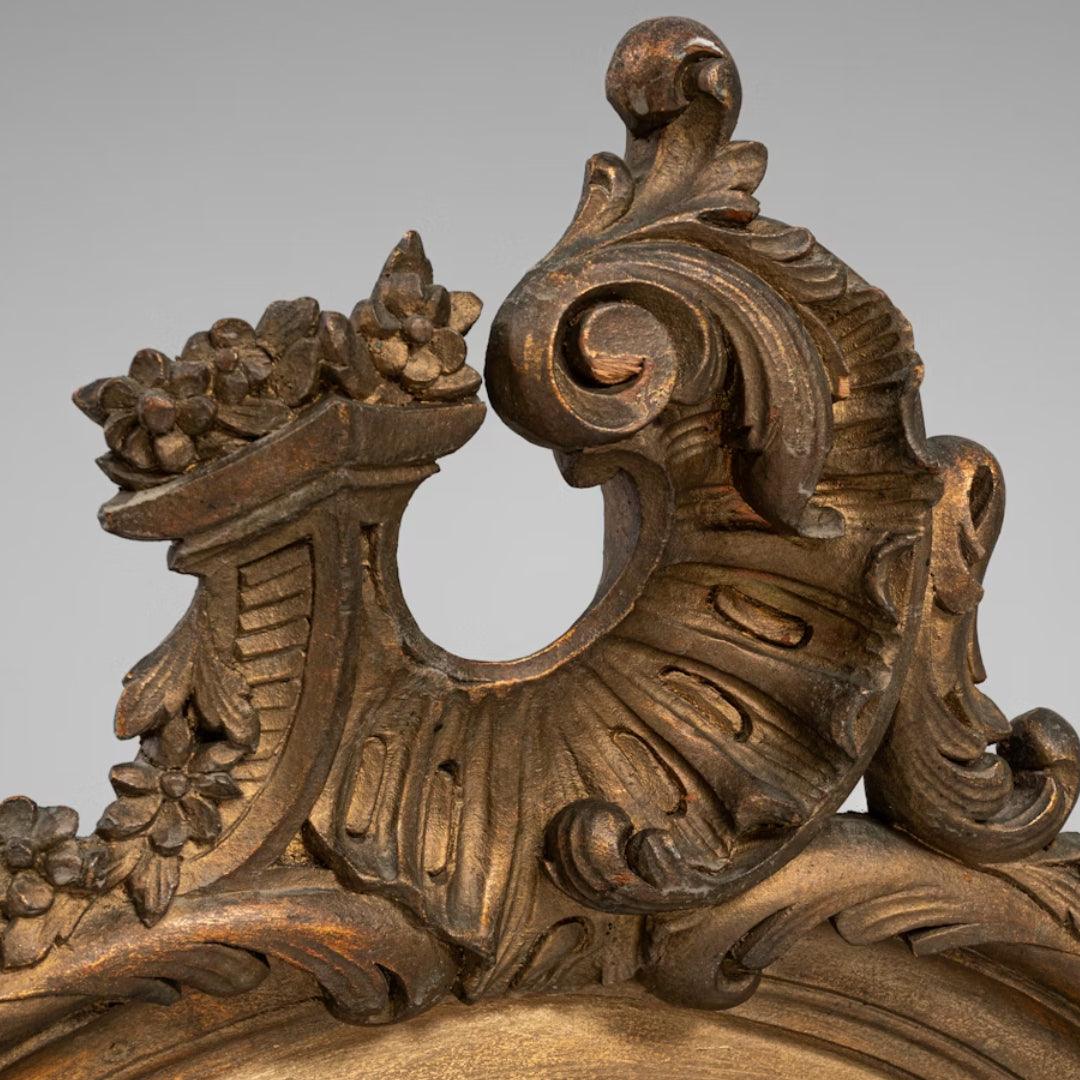 Antique French Wood and Glass Display Cabinet