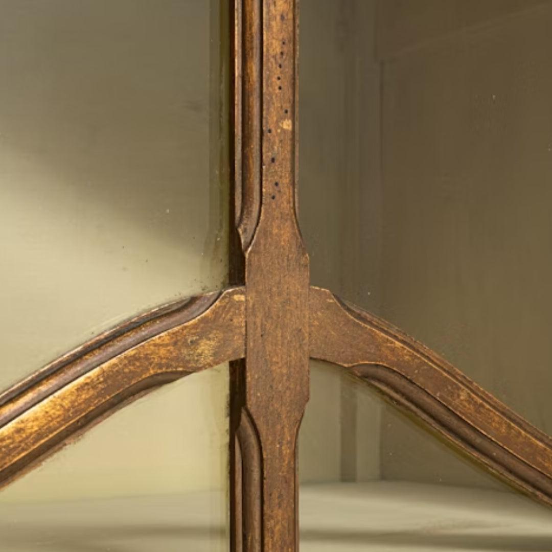 Antique French Wood and Glass Display Cabinet