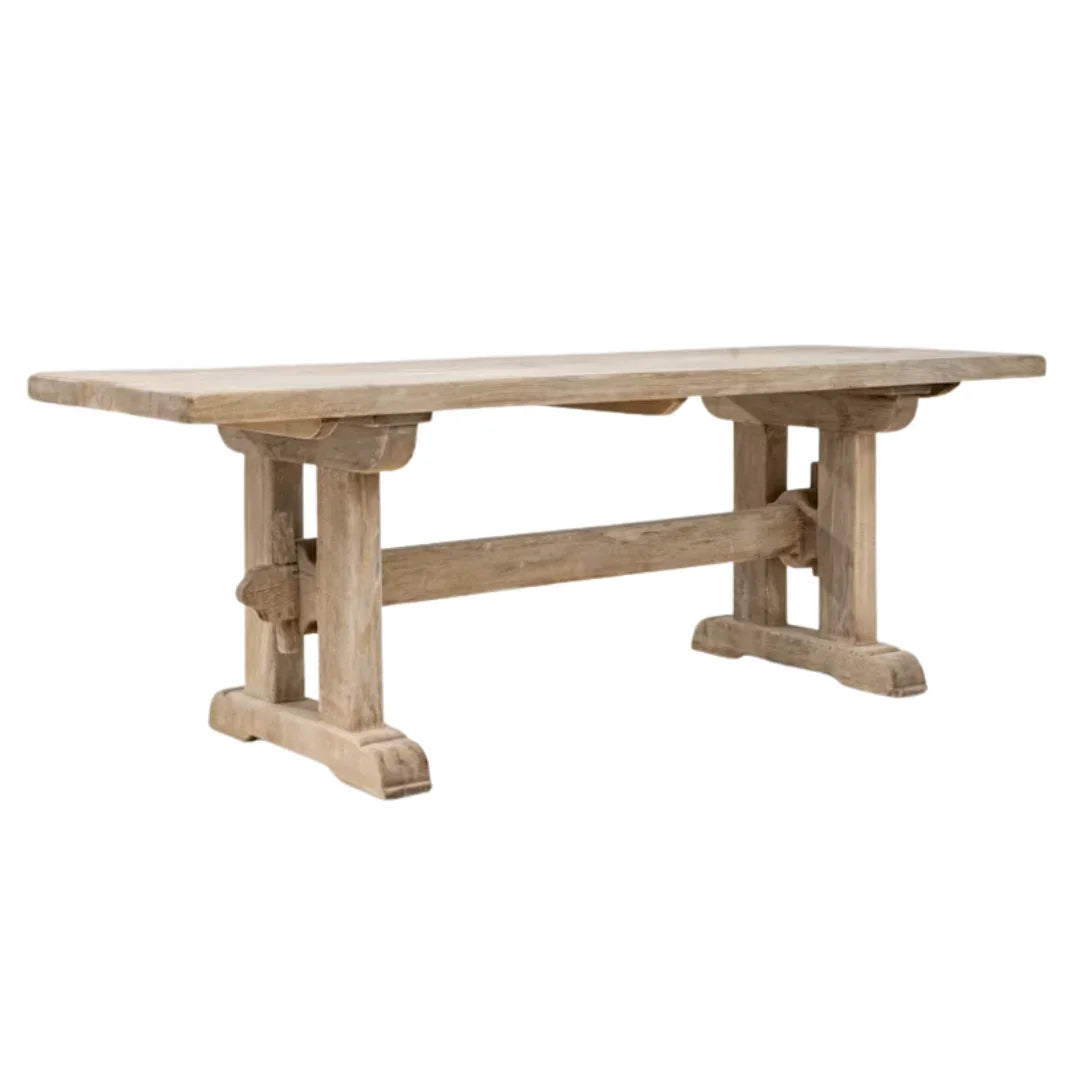 French Farmhouse Trestle Dining Table, Circa 1920