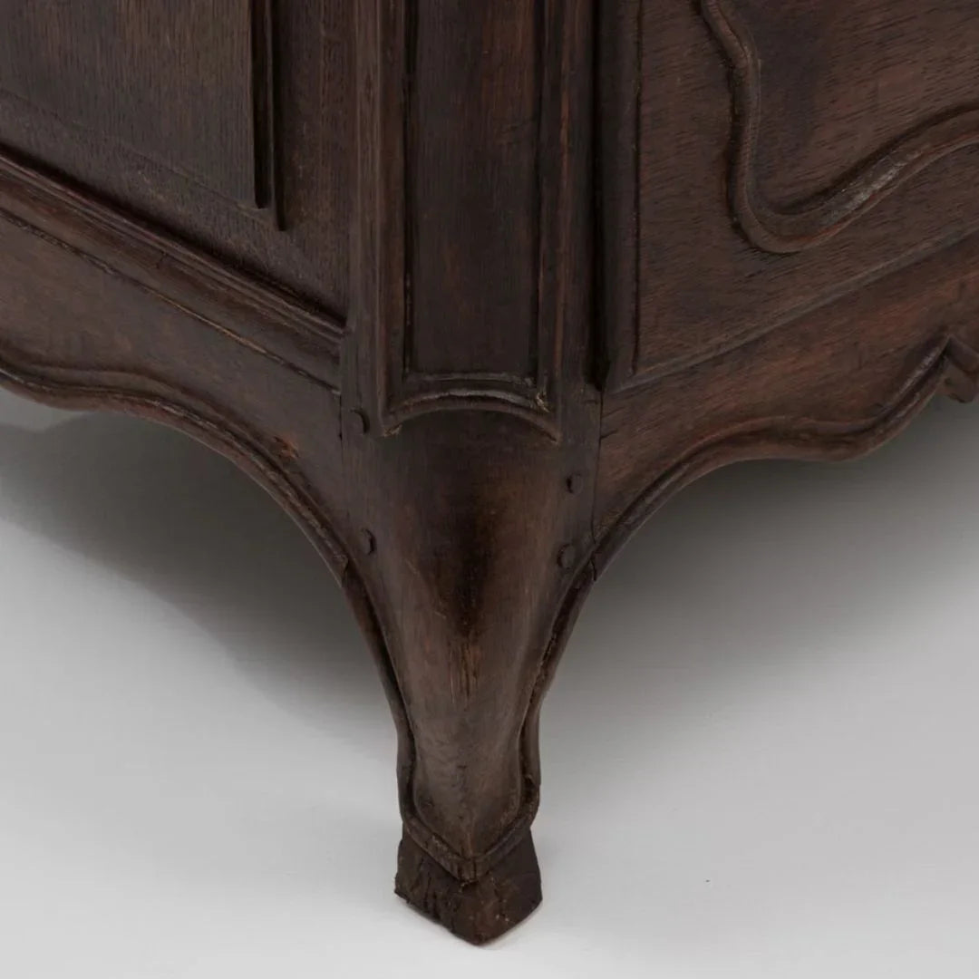 Antique French Walnut Commode with Brass Hardware, Circa 1879