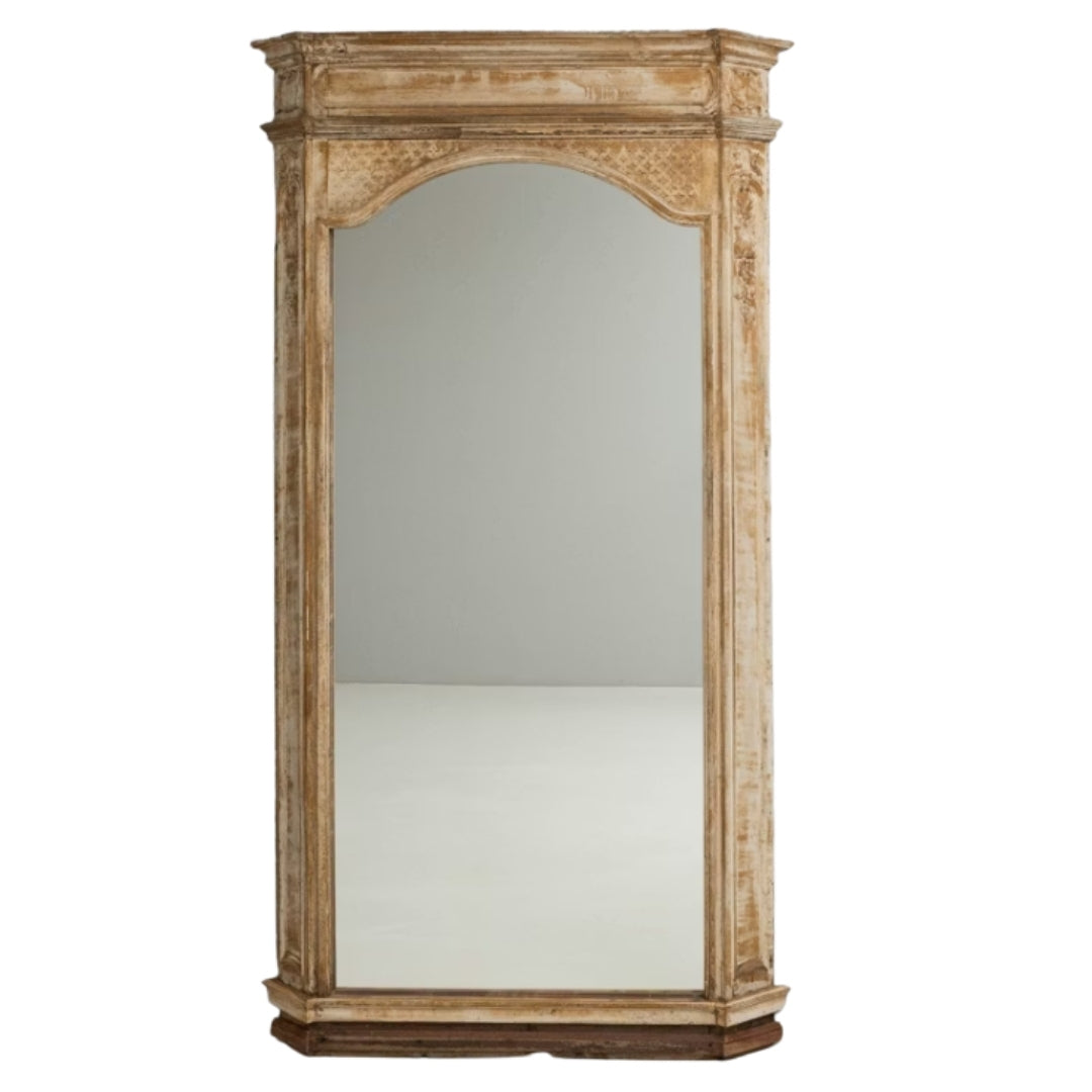 Gustavian Ornate Painted Trumeau Mirror, Circa 1870