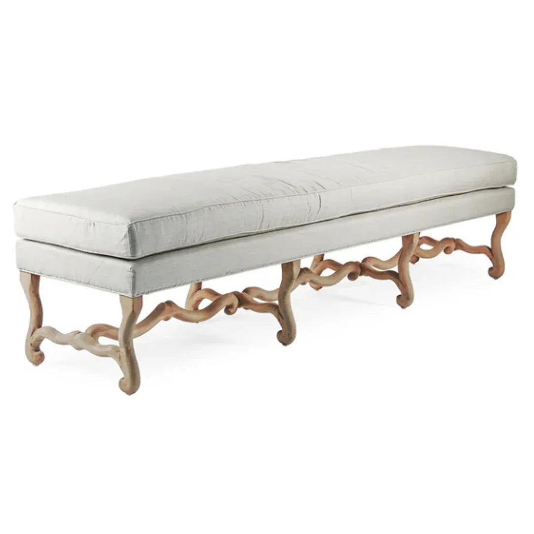 Elegant Curvy Wood Base Bench