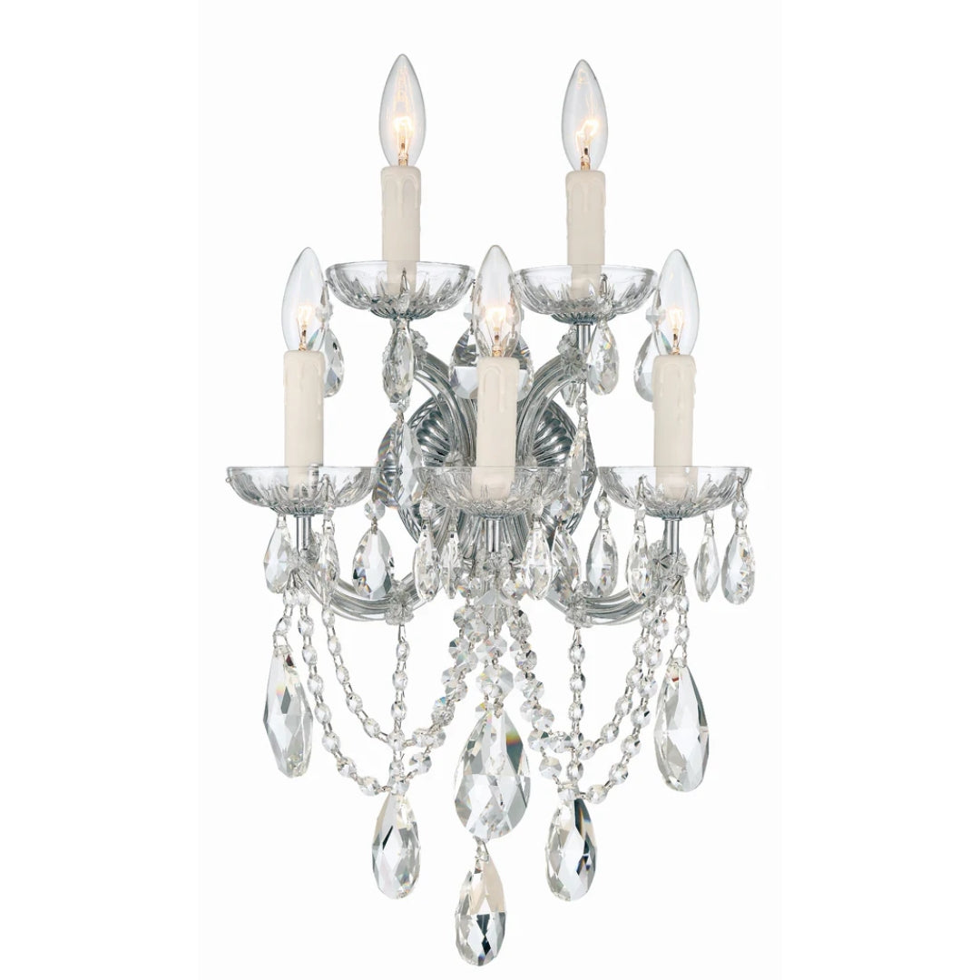 Classic French Clear Crystal Wall Sconce