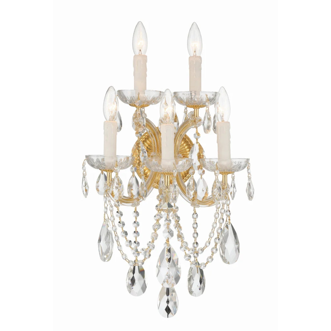 Classic French Clear Crystal Wall Sconce