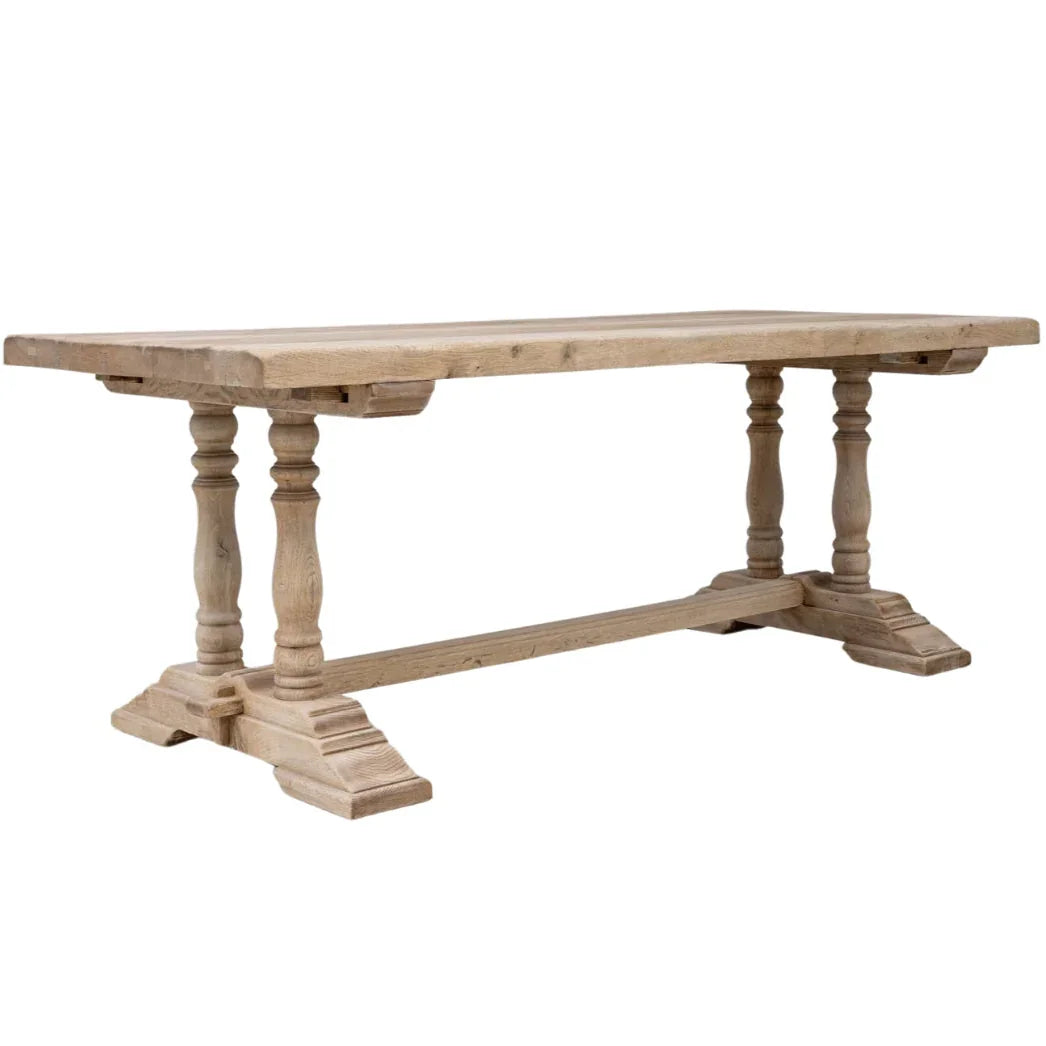 Elegant French Double Pedestal Dining Table, Circa 1940