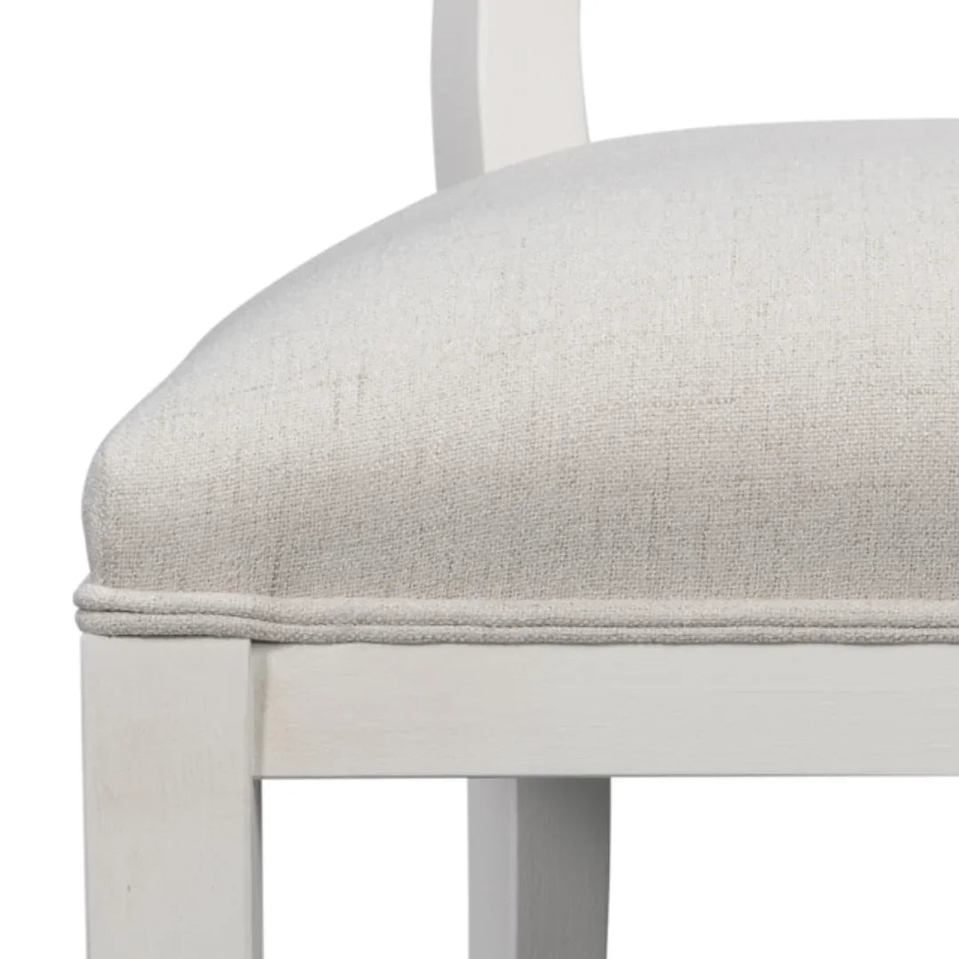 Elegant White Curved Lattice Back Chairs - Set