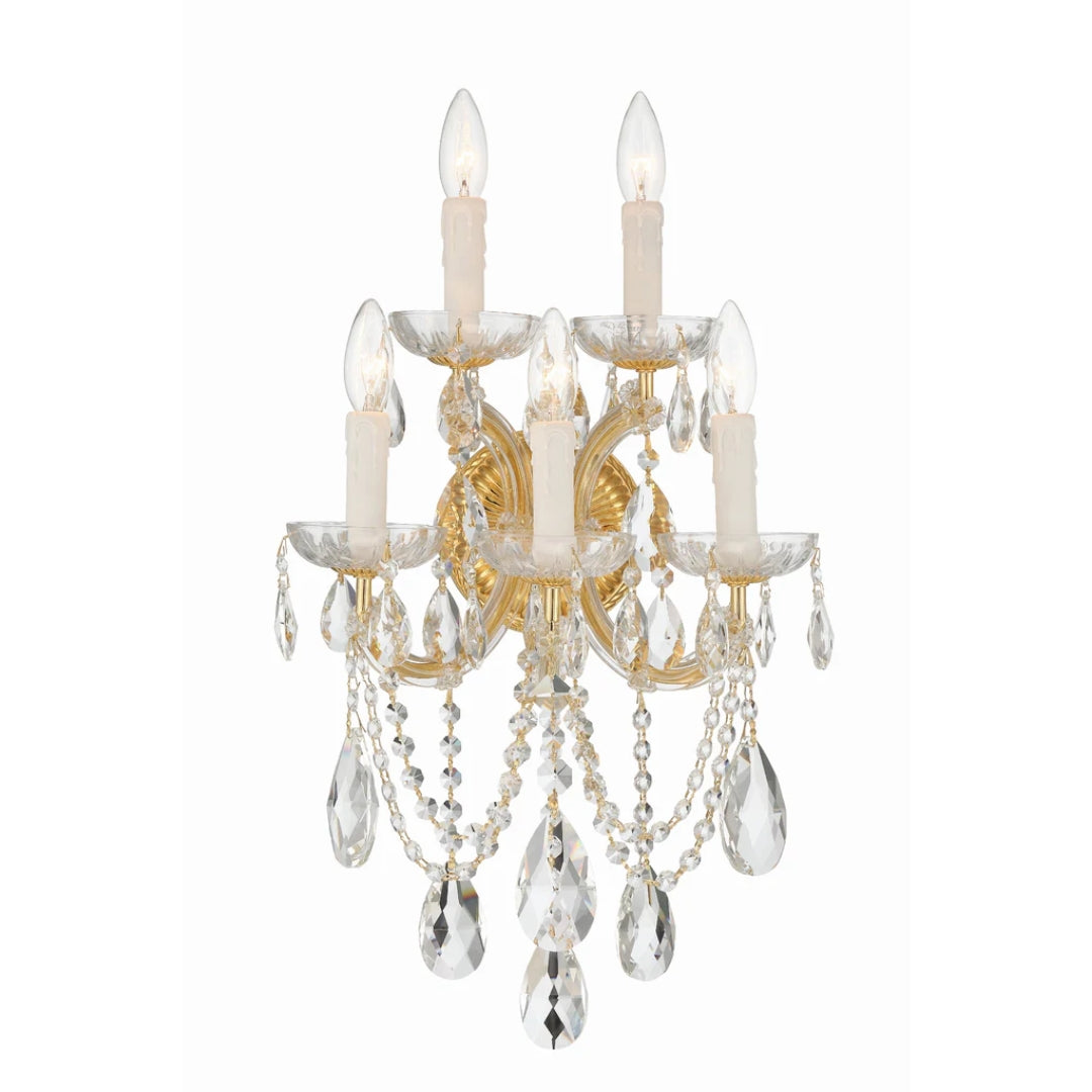 Classic French Clear Crystal Wall Sconce