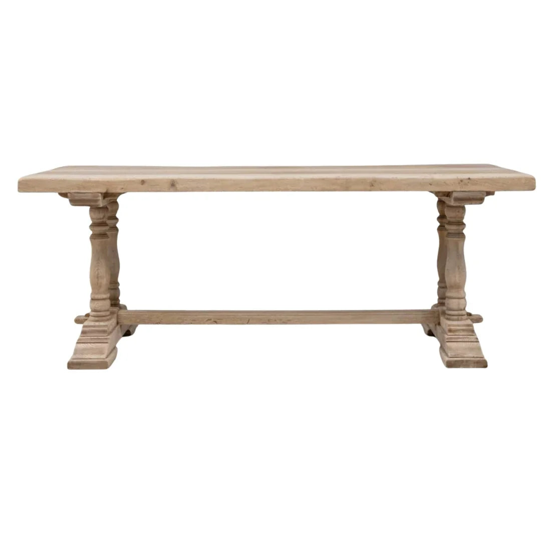 Elegant French Double Pedestal Dining Table, Circa 1940