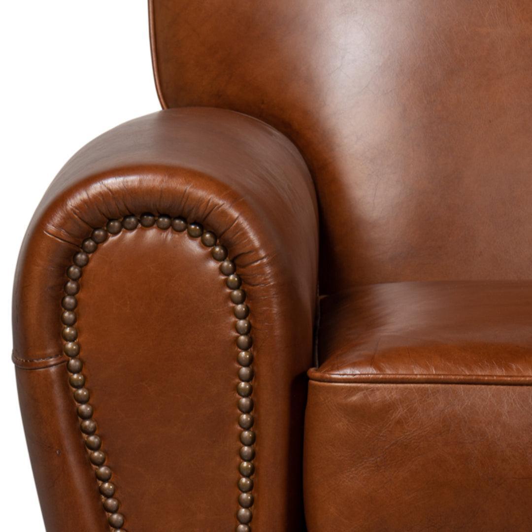 Havana Leather Club Swivel Chair