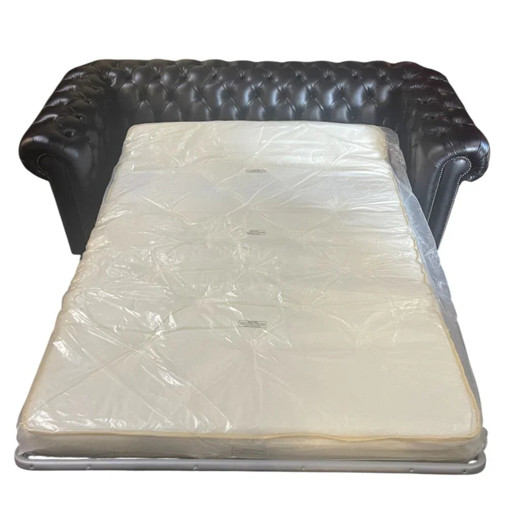 Elite Studded Leather Chesterfield Sofa Bed