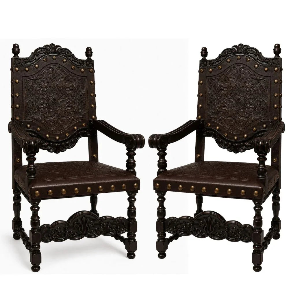 Del Rey Espresso Spanish Leather Armchair
