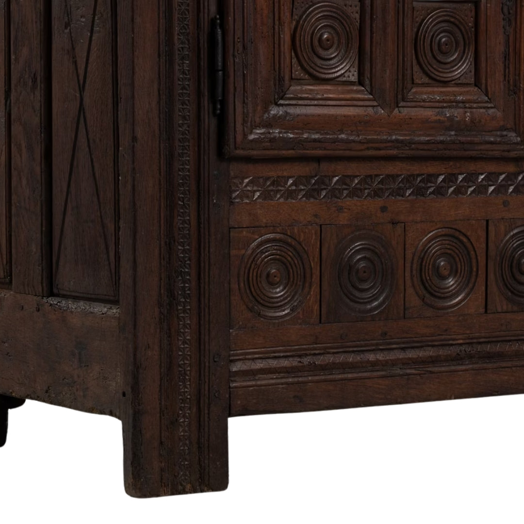 Majestic European Richly Carved Cabinet Chest, Circa 1800