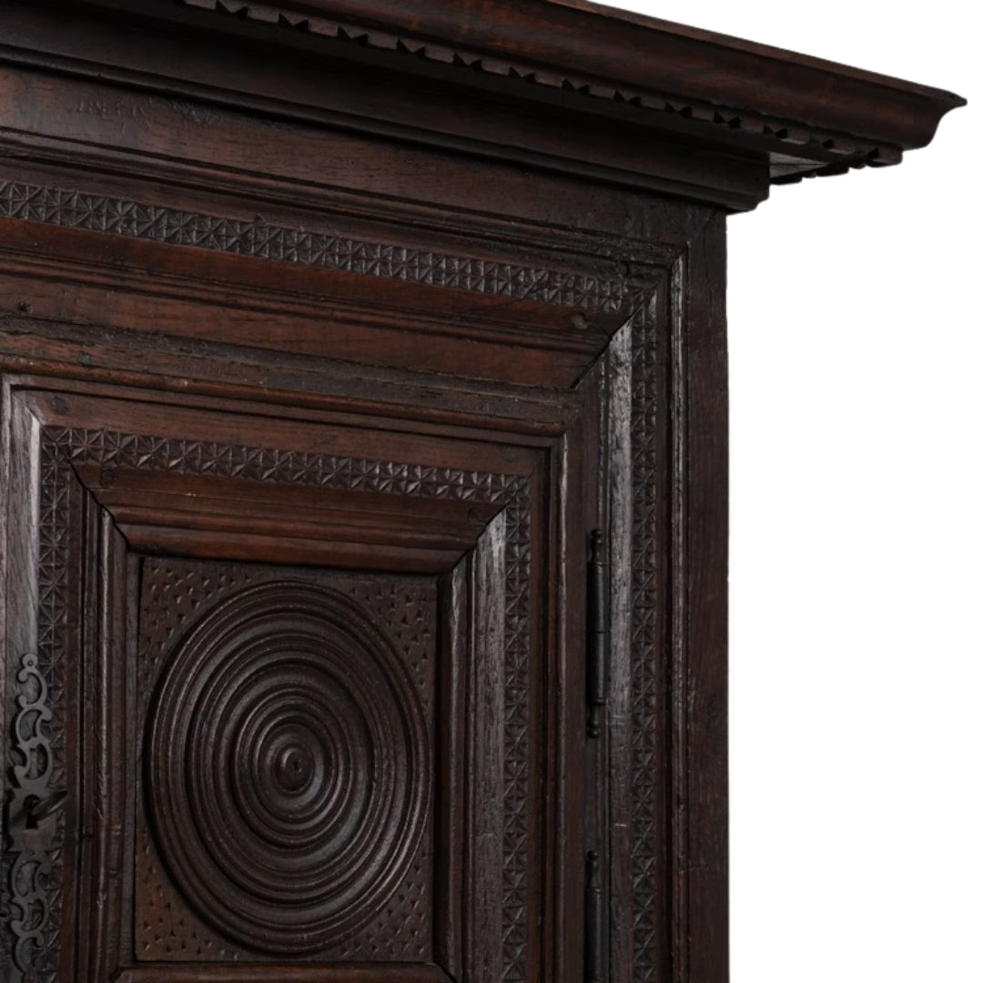 Majestic European Richly Carved Cabinet Chest, Circa 1800