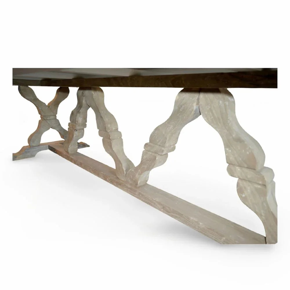 Extra Long French Wood Trestle Dining Table