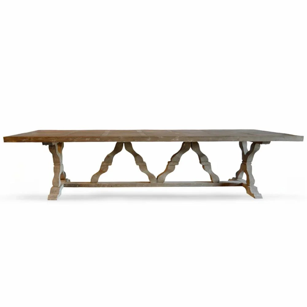 Extra Long French Wood Trestle Dining Table
