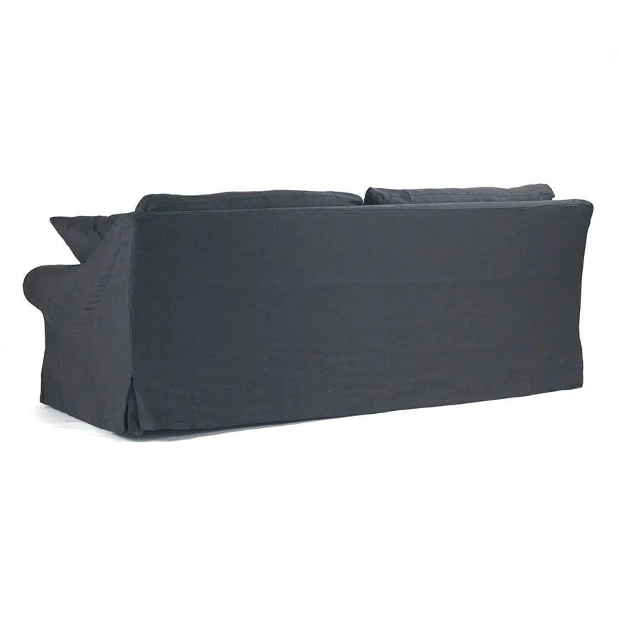 Navy Blue Linen Cabriole Arm Sofa