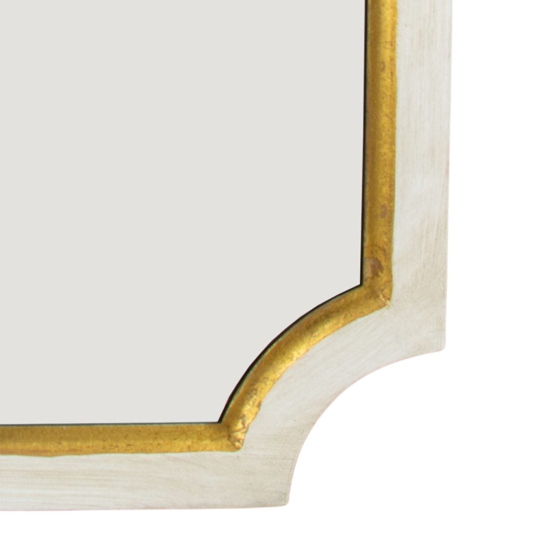 Scalloped White & Gold Mirror