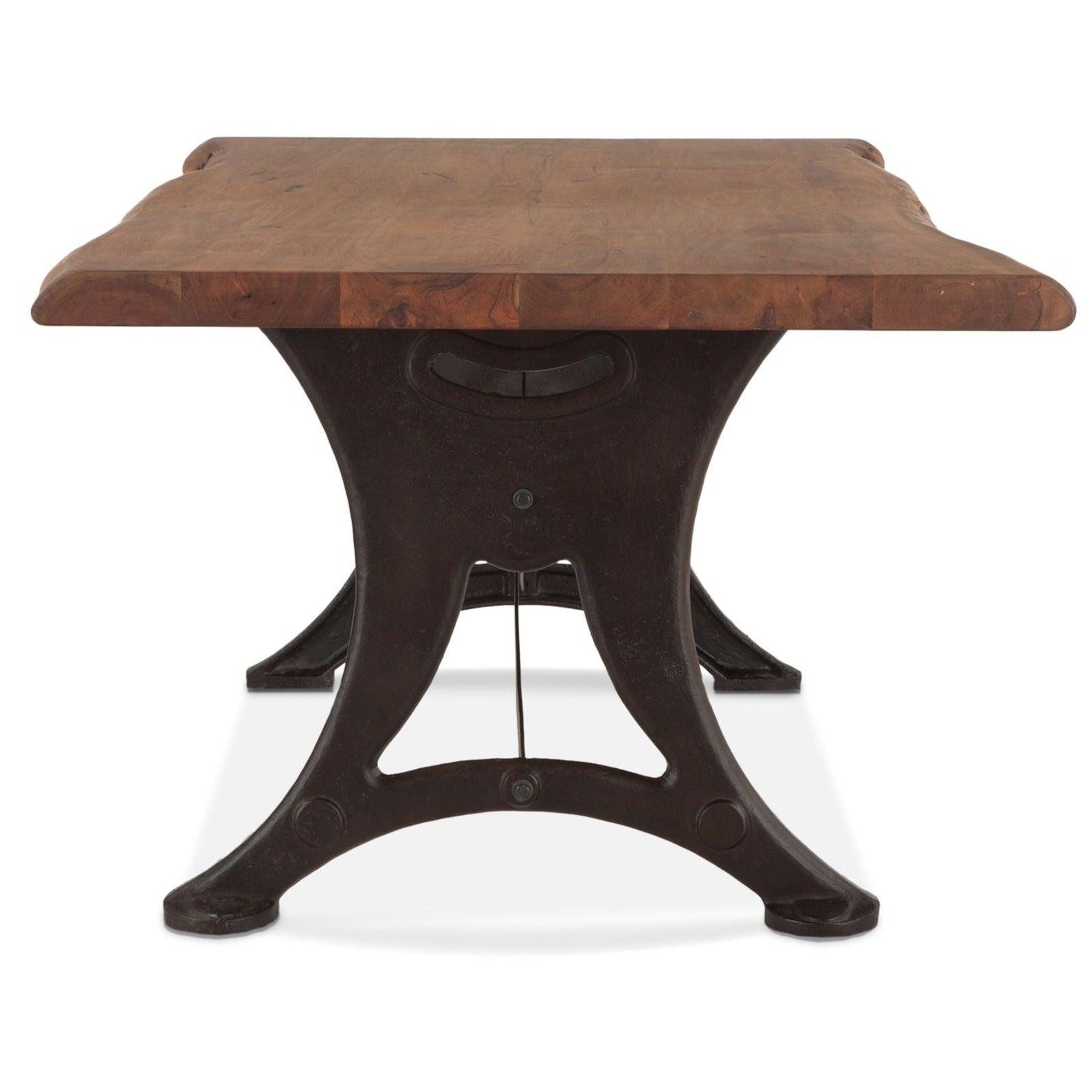 Rustic Wood Iron Forged Pedestal Dining Table