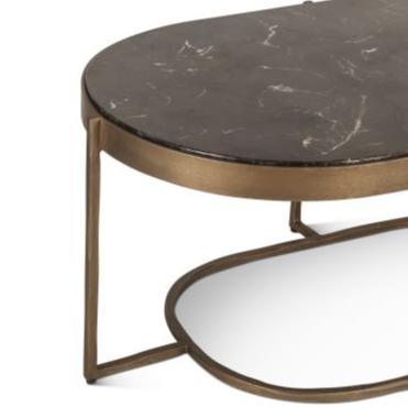 Antique Brass with Marble Top Coffee Table