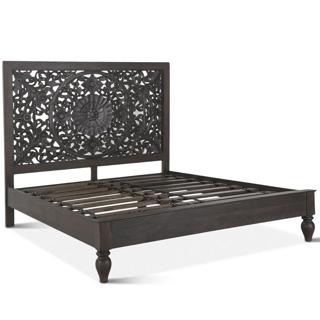 Flora Bohemian Dark Brown Bed - King