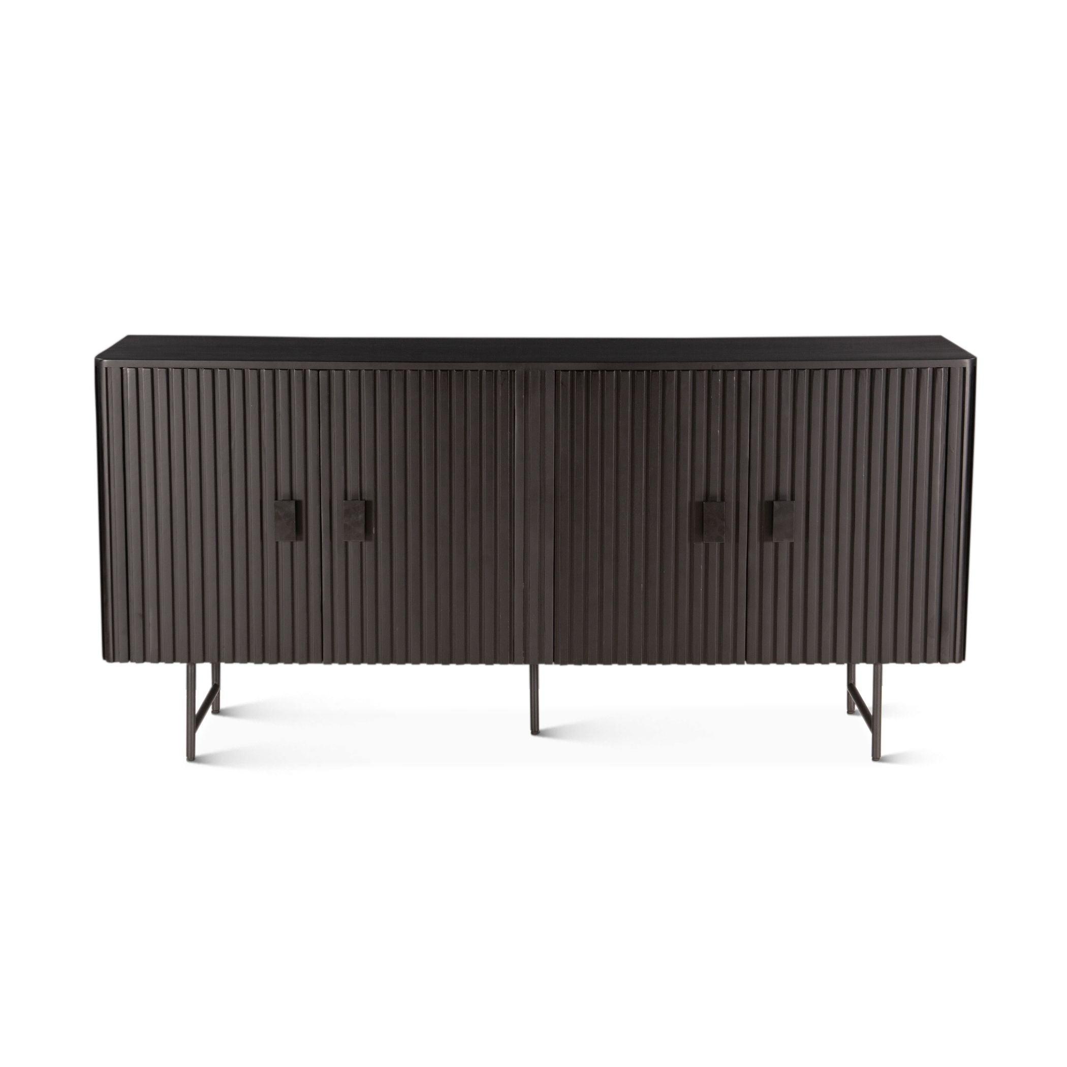 Mid-century Rustic Ribbed Sideboard