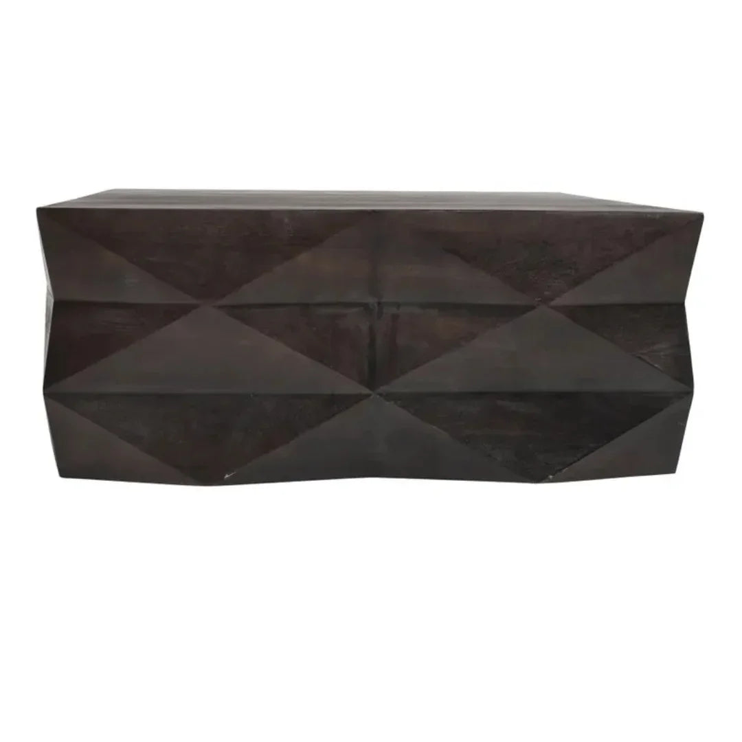 Faceted Geometric Wood Coffee Table