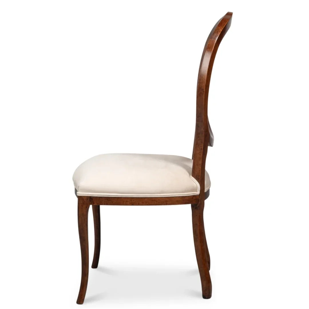 Regal Cane Back Walnut Stained Chairs - Pair
