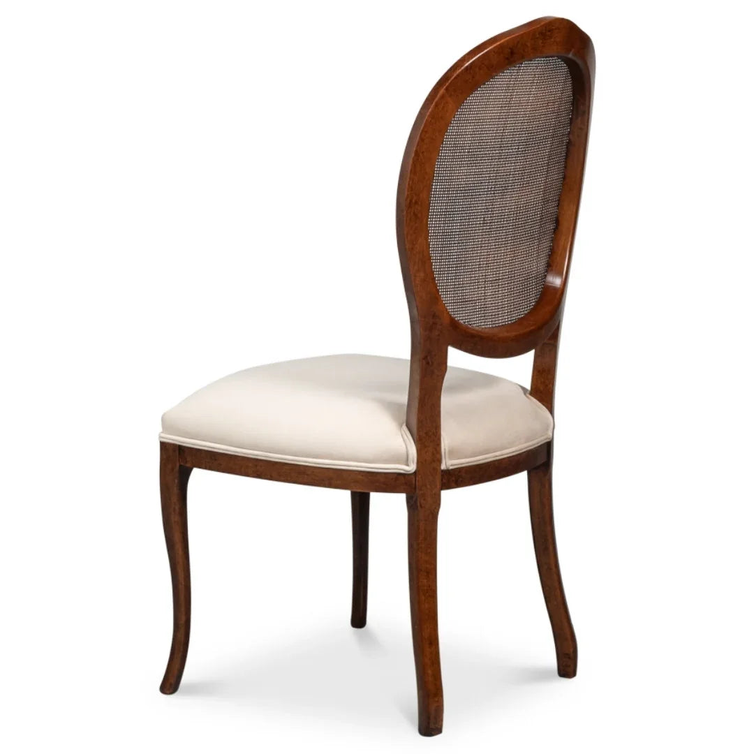 Regal Cane Back Walnut Stained Chairs - Pair