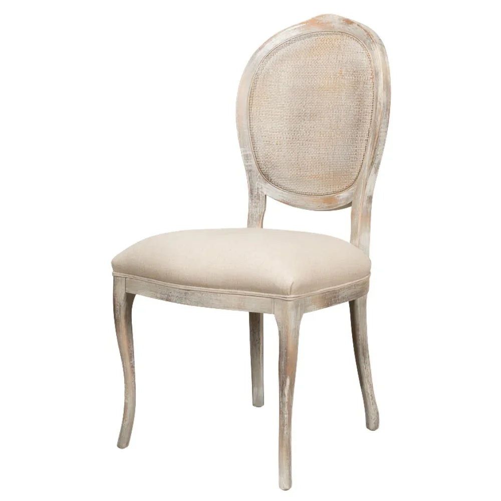 Regal Cane Back Grey Oak Dining Chairs - Pair