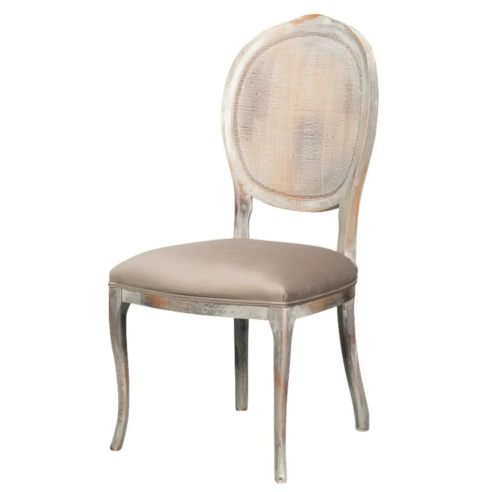 Regal Cane Back Grey Oak Dining Chairs - Pair
