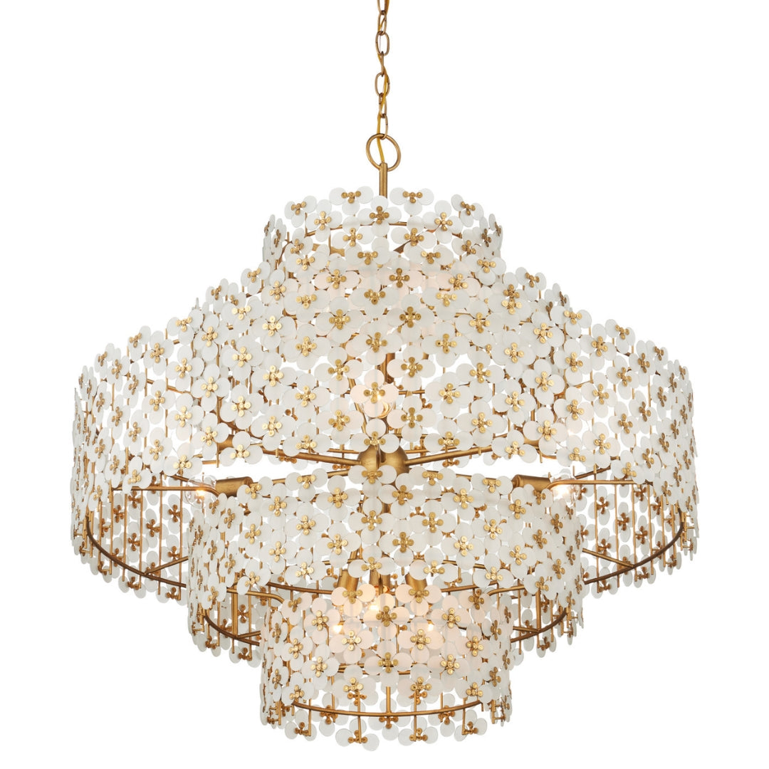 Five Tiers Frosted Floral Chandelier