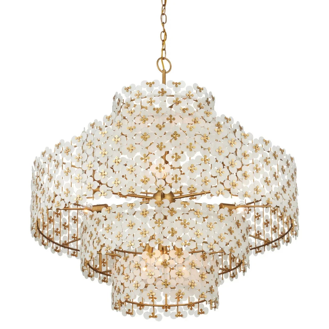 Five Tiers Frosted Floral Chandelier