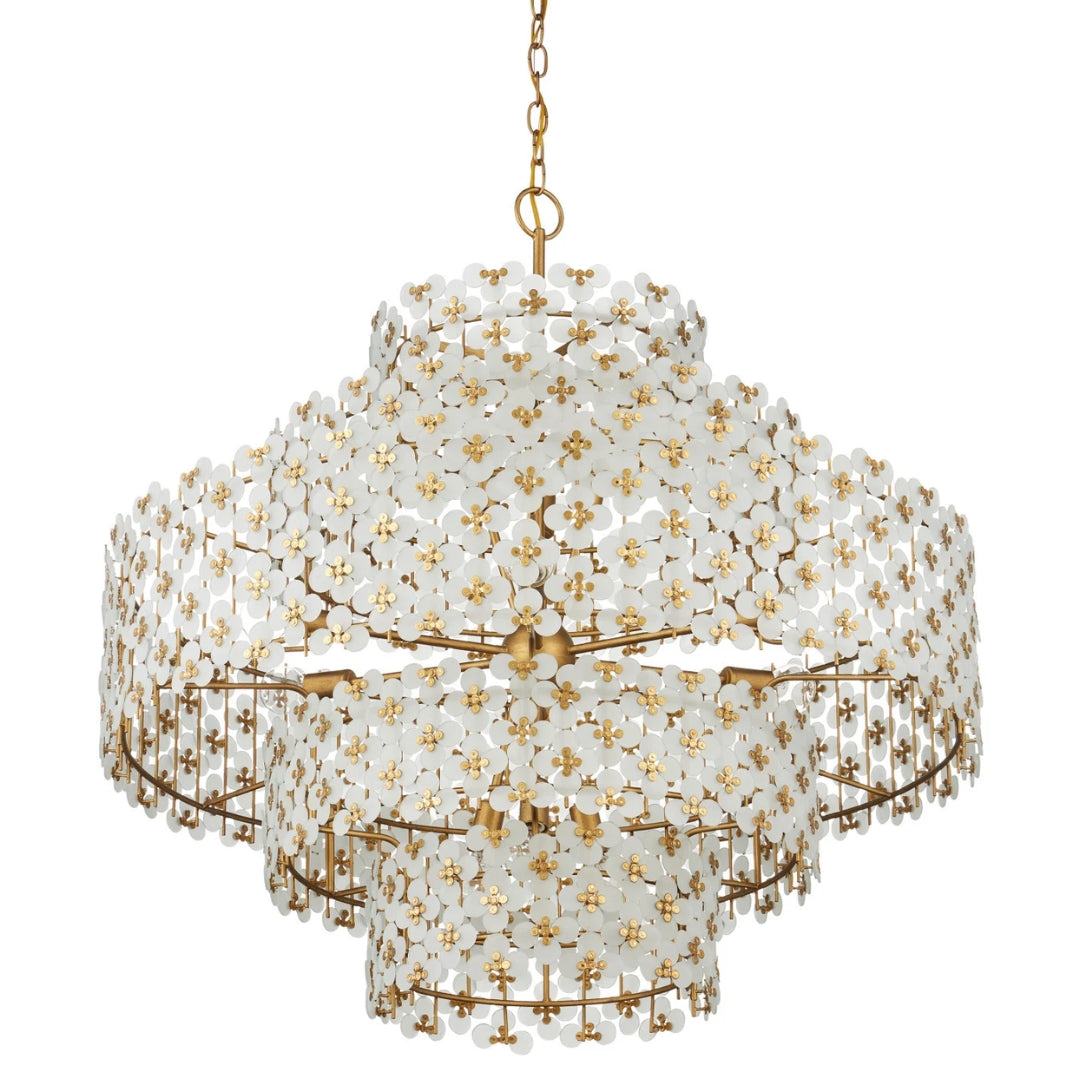 Five Tiers Frosted Floral Chandelier