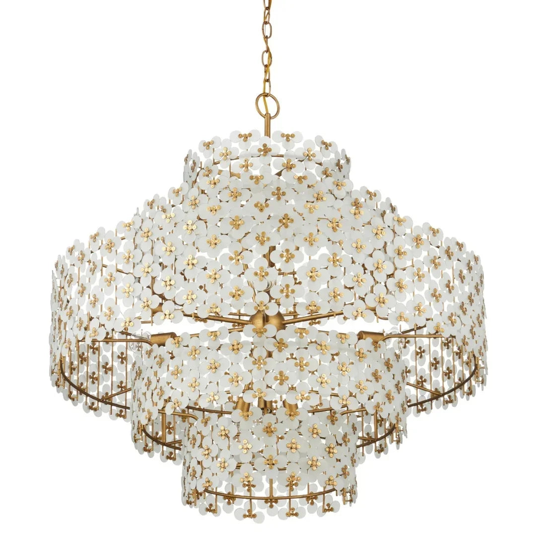Five Tiers Frosted Floral Chandelier