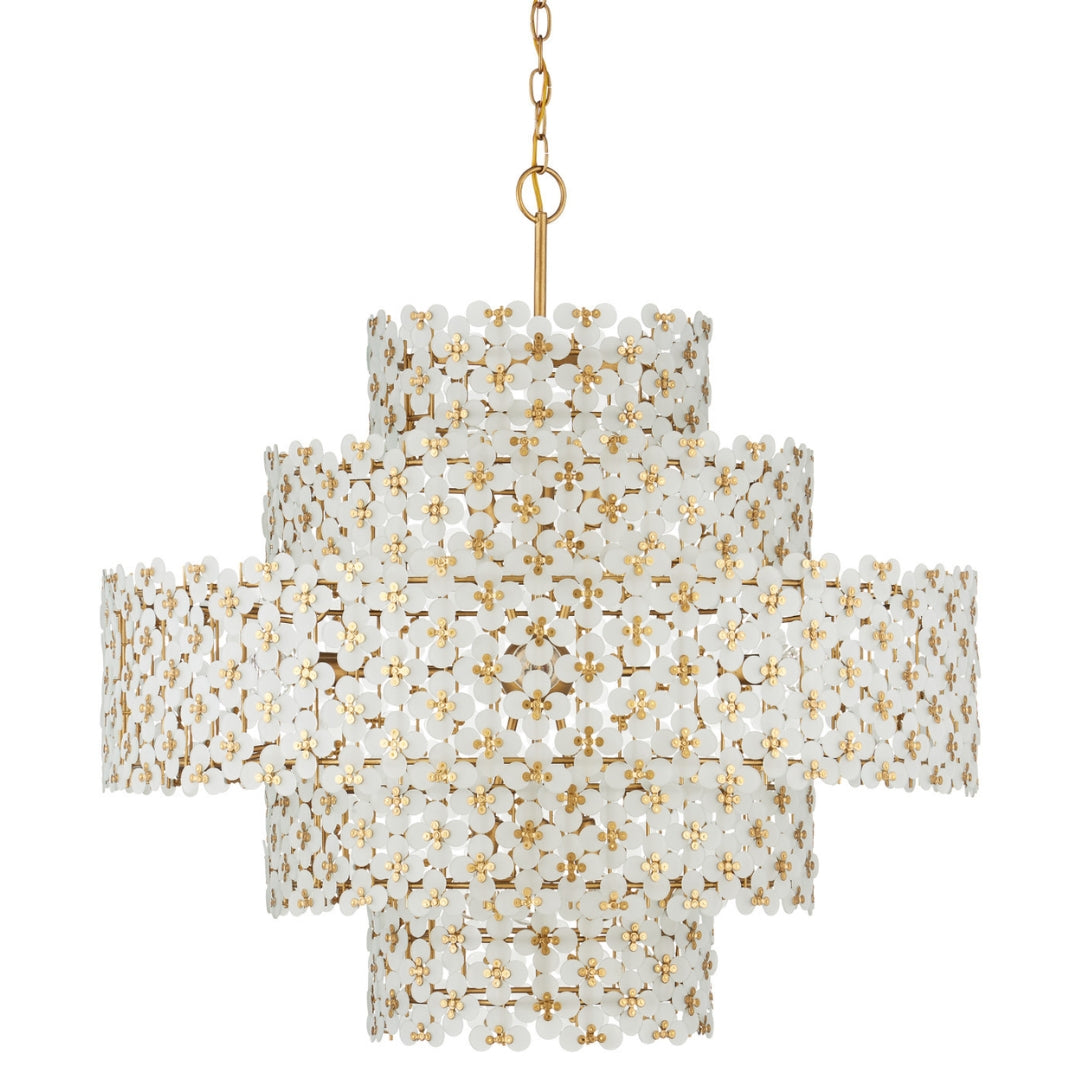 Five Tiers Frosted Floral Chandelier
