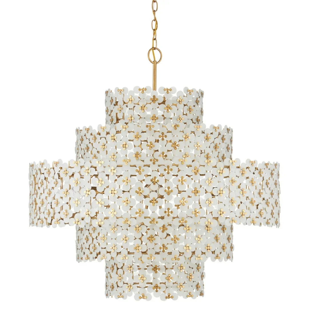 Five Tiers Frosted Floral Chandelier