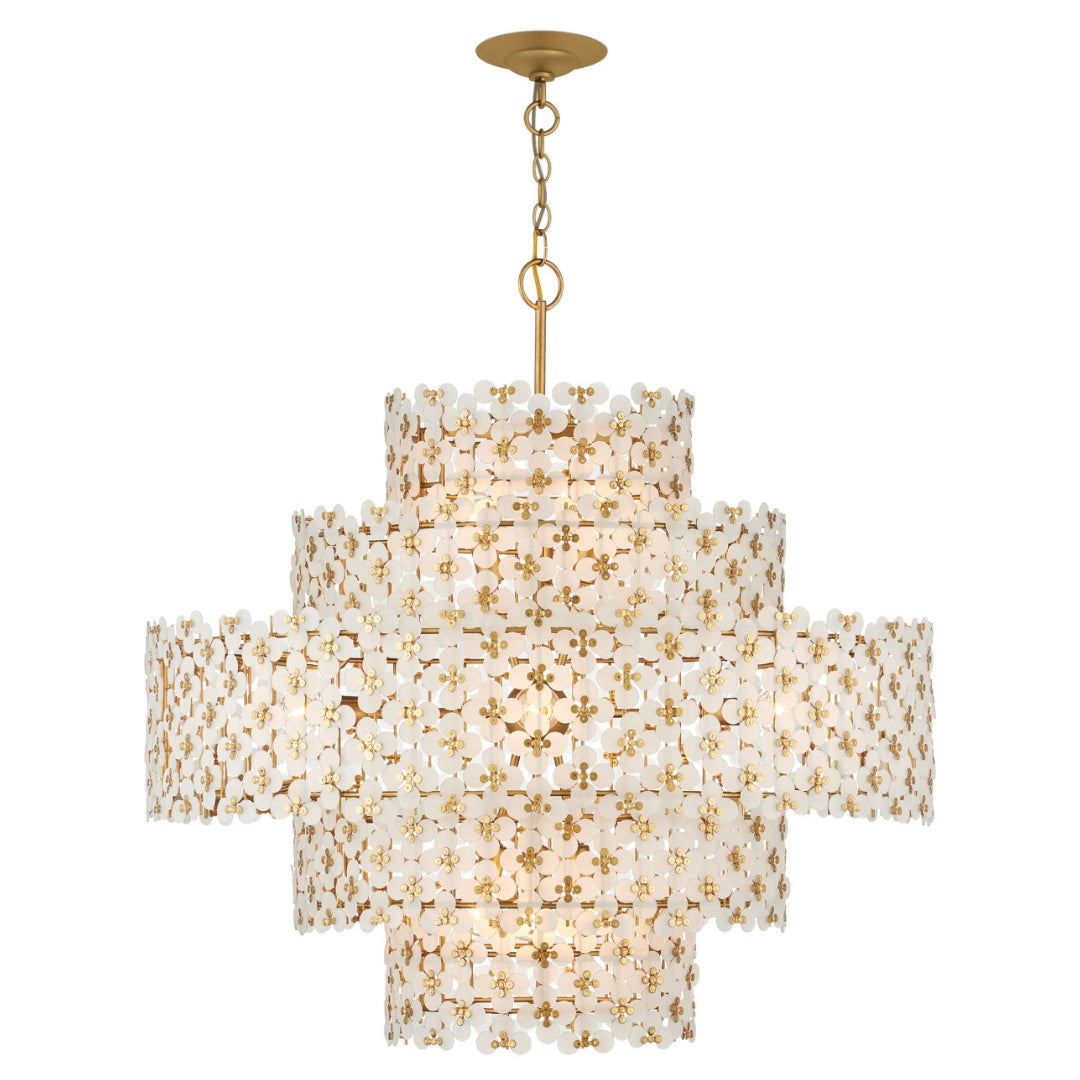 Five Tiers Frosted Floral Chandelier
