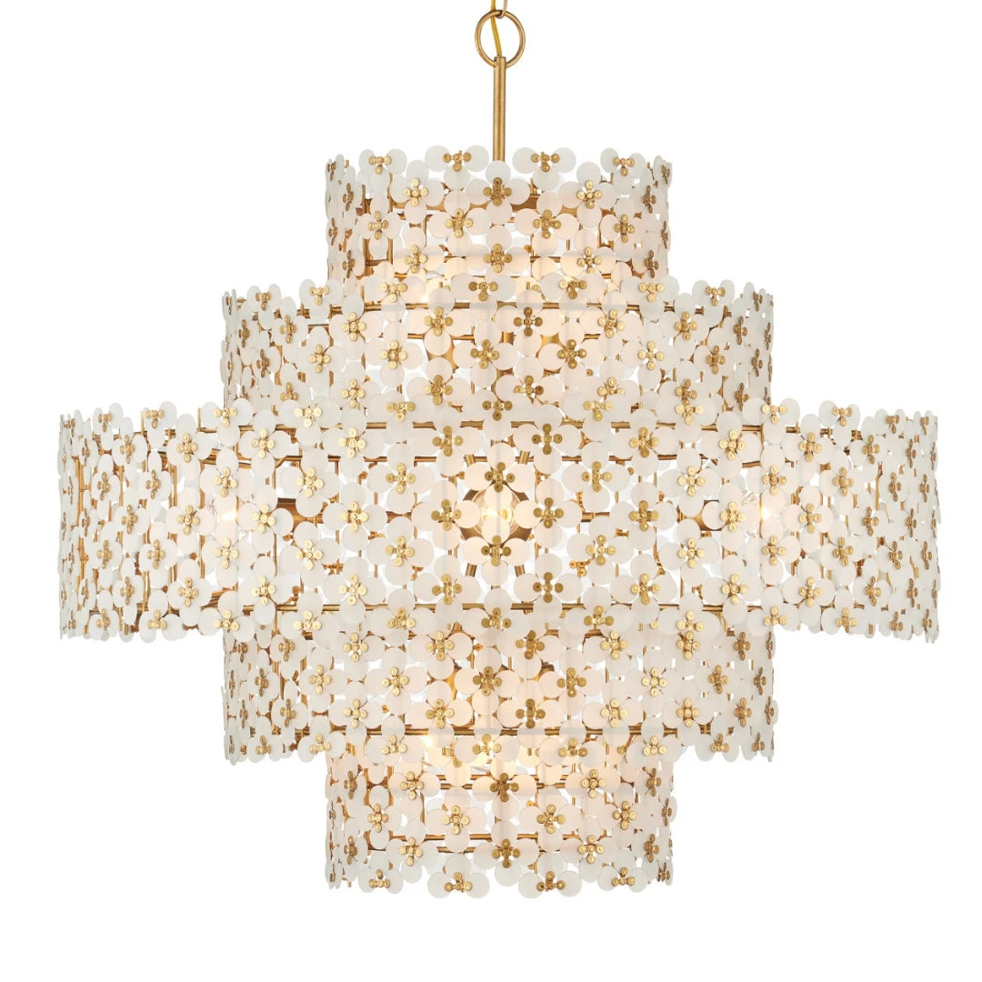 Five Tiers Frosted Floral Chandelier