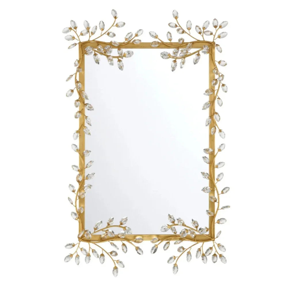 Floral Crystal Rectangular Mirror