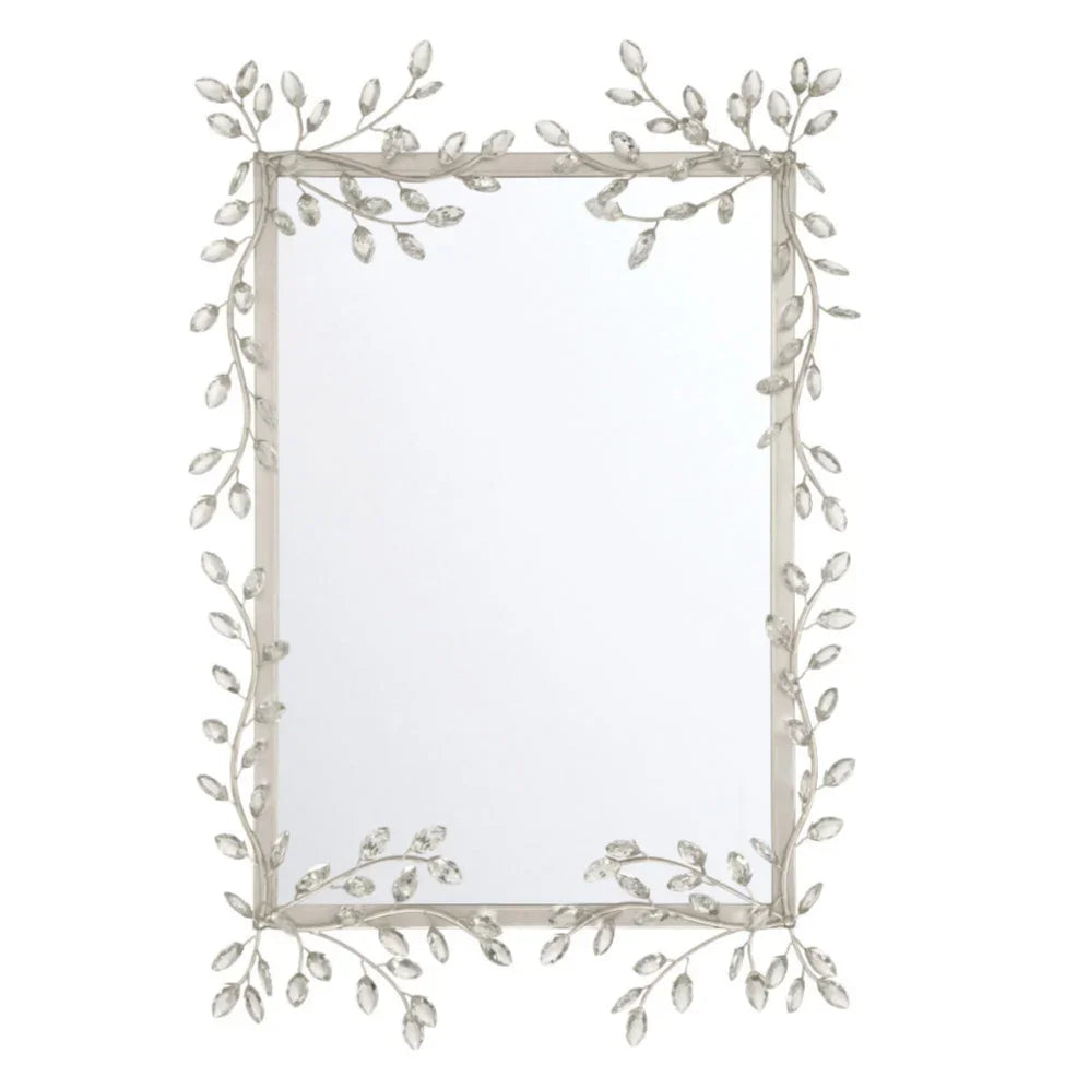 Floral Crystal Rectangular Mirror