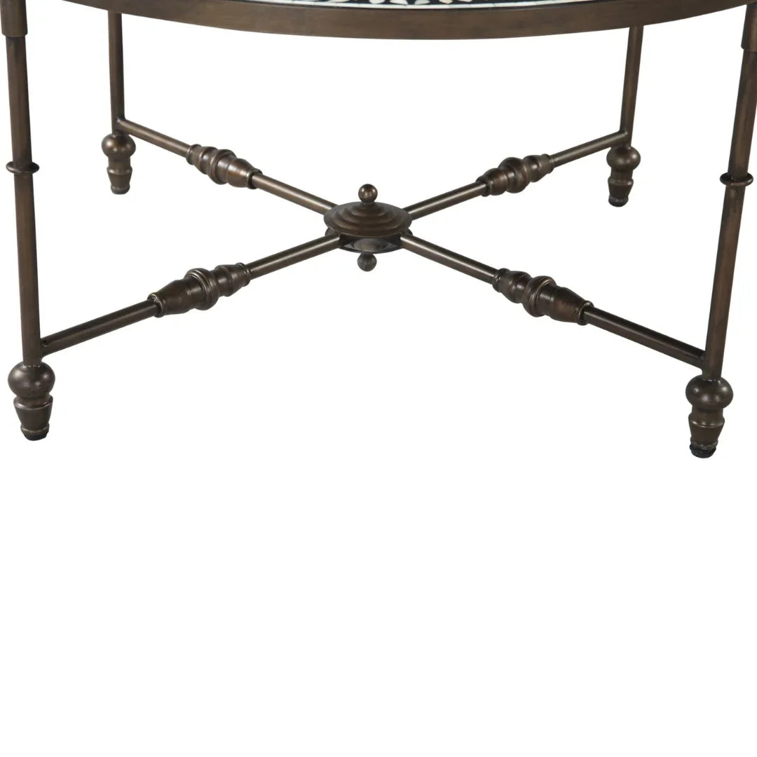 Floral Leaf Ivory Inlay Coffee Table
